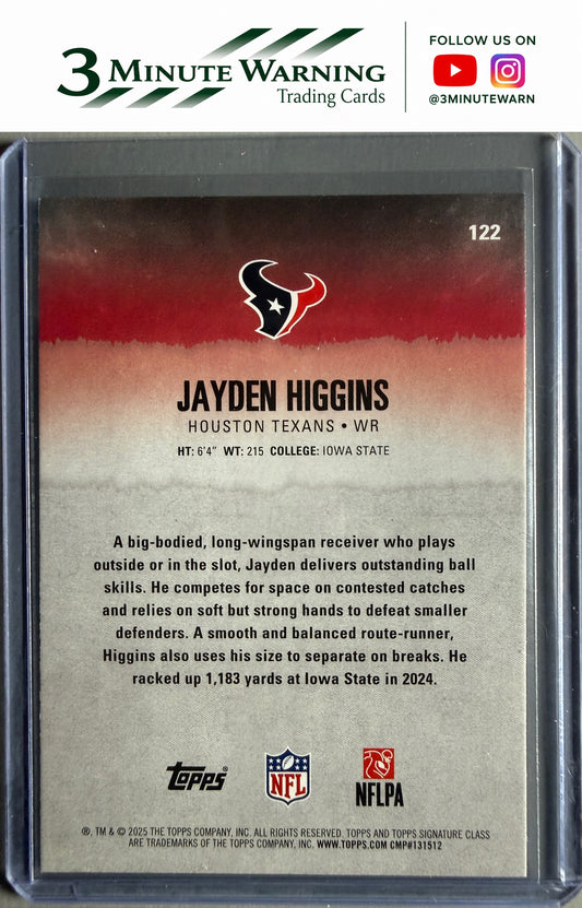 2025 Topps Signature Class #122 Jayden Higgins