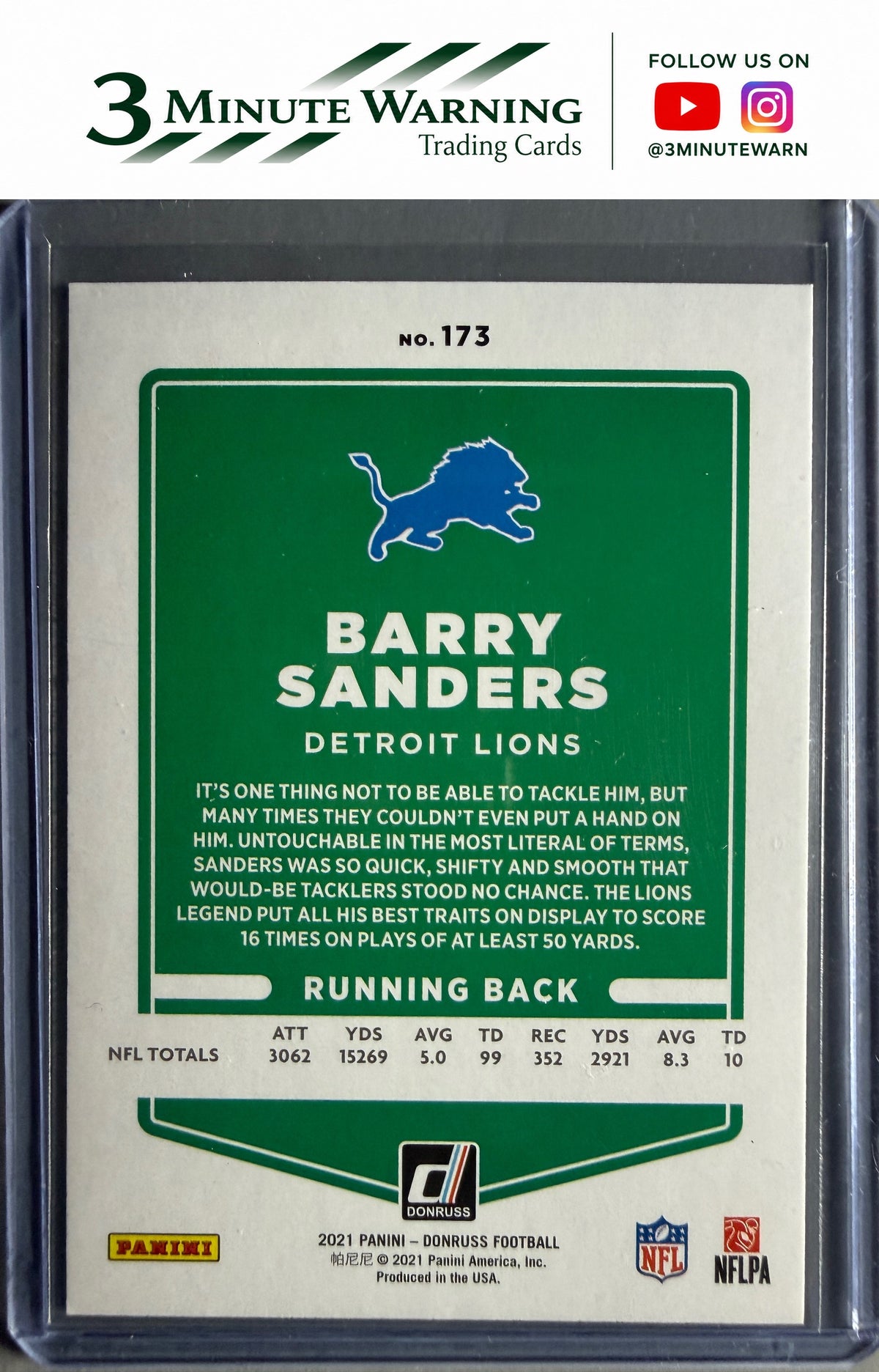 2021 Donruss #173b Barry Sanders No Helmet