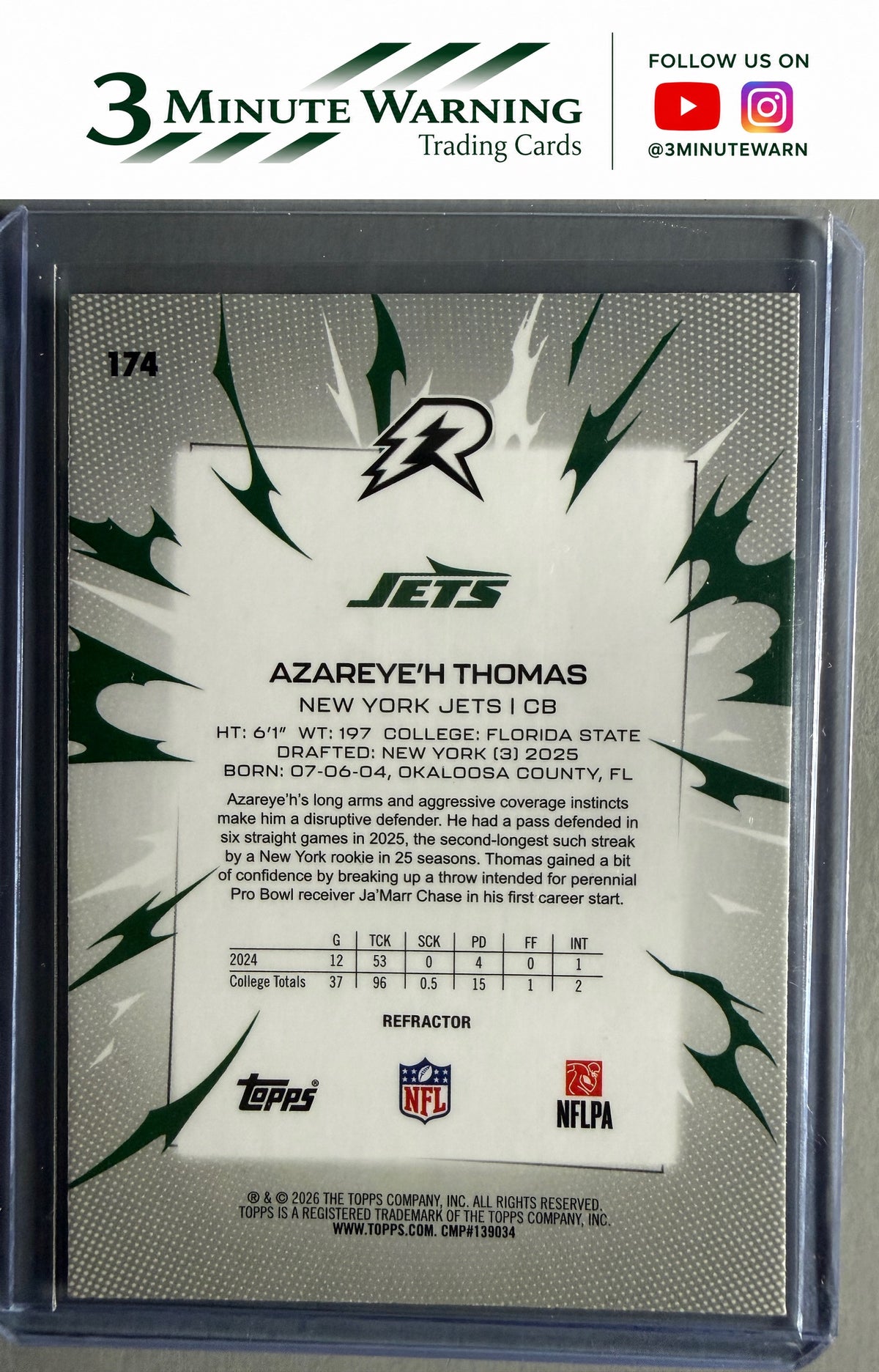 2025 Topps Resurgence #174 Azareye'h Thomas Refractor