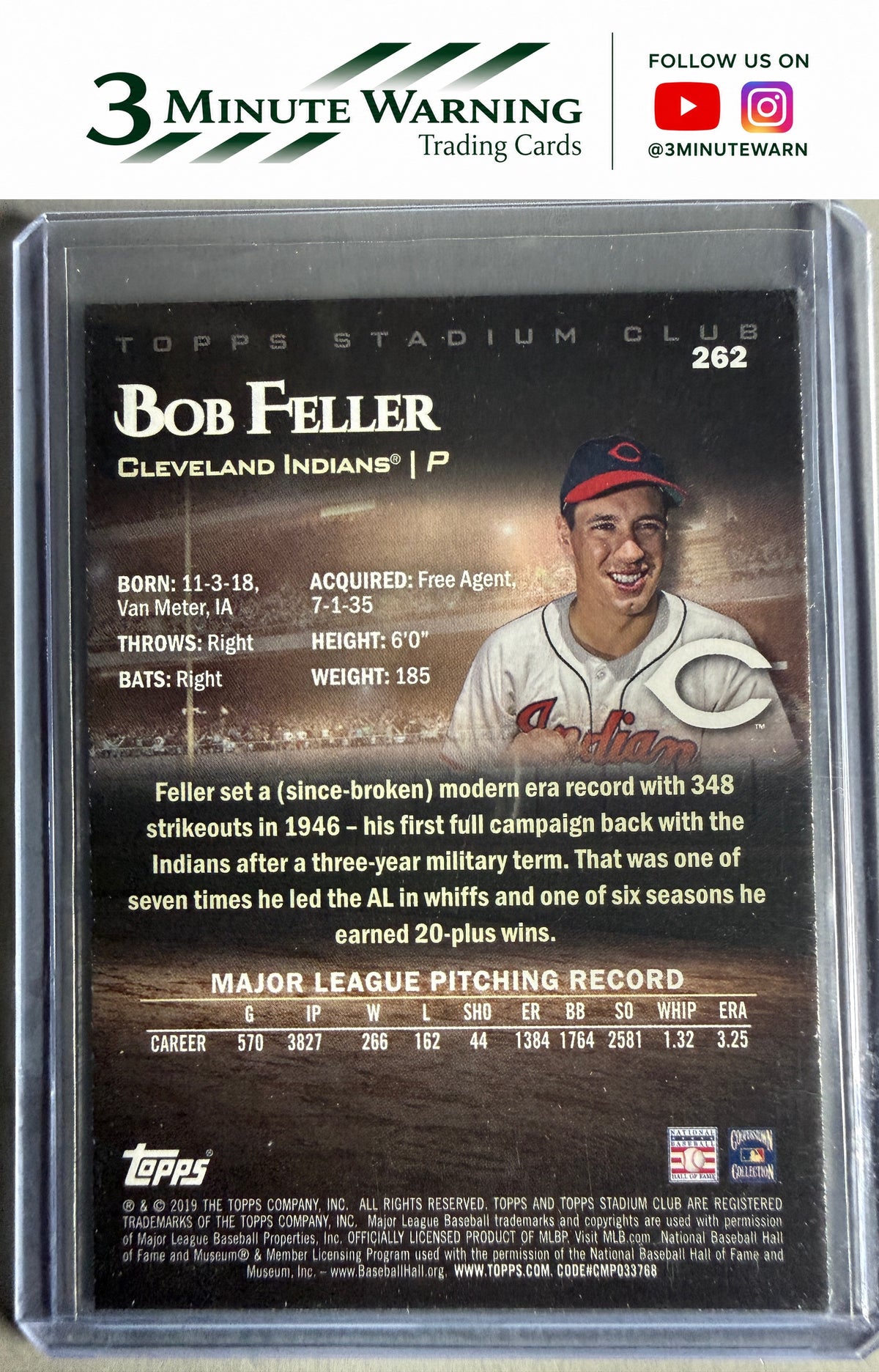 2019 Stadium Club #262 Bob Feller Red Foil