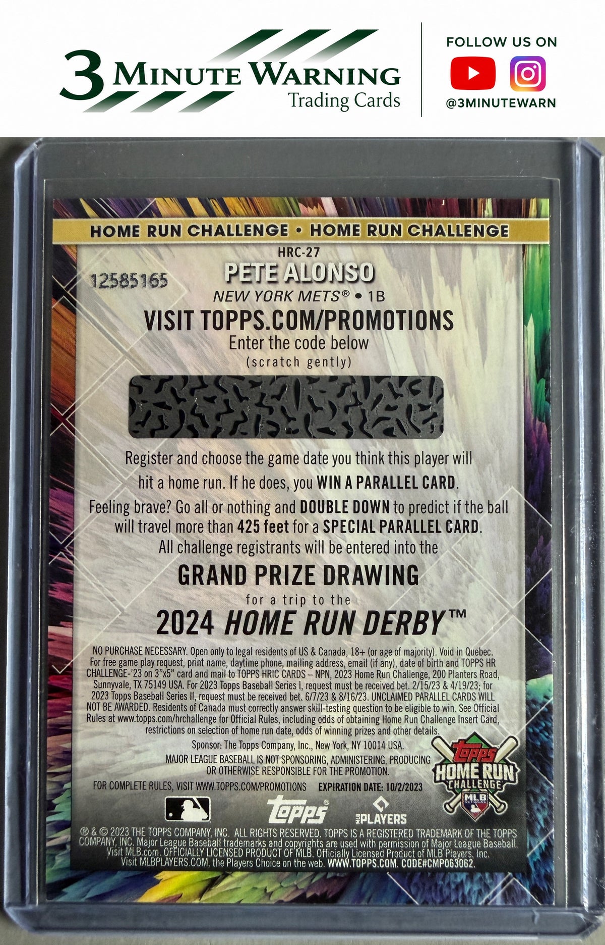 2023 Topps #HRC-27 Pete Alonso Home Run Challenge (Series Two)