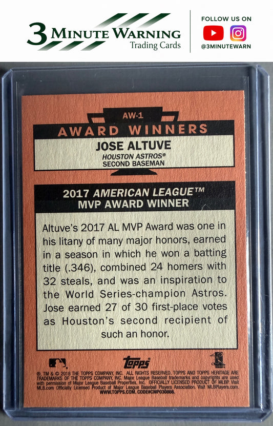 2018 Topps Heritage #AW-1 Jose Altuve Award Winners