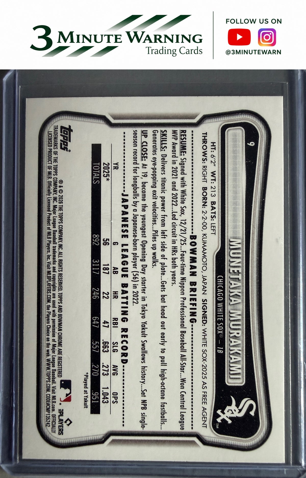 2026 Bowman #9 Munetaka Murakami