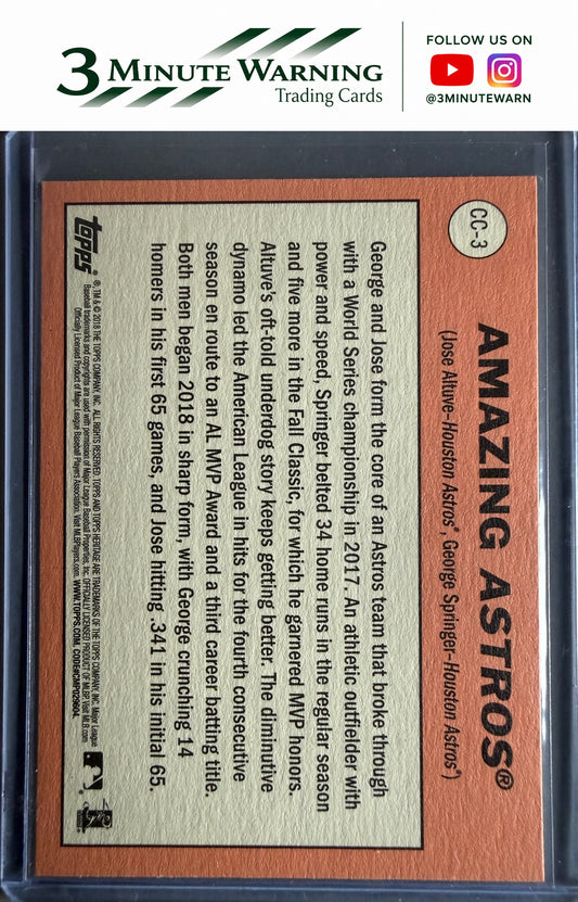 2018 Topps Heritage #CC-3 Amazing Astros (Jose Altuve / George Springer) Combo Cards
