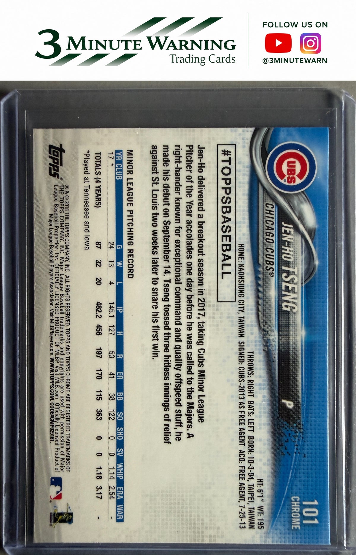 2018 Topps Chrome #101 Jen-Ho Tseng