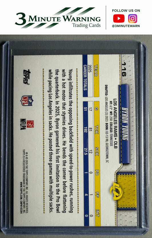 2026 Topps Flagship #116 Byron Young Pink Holo Foil