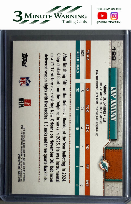 2026 Topps Flagship #128 Chop Robinson Rainbow Foil