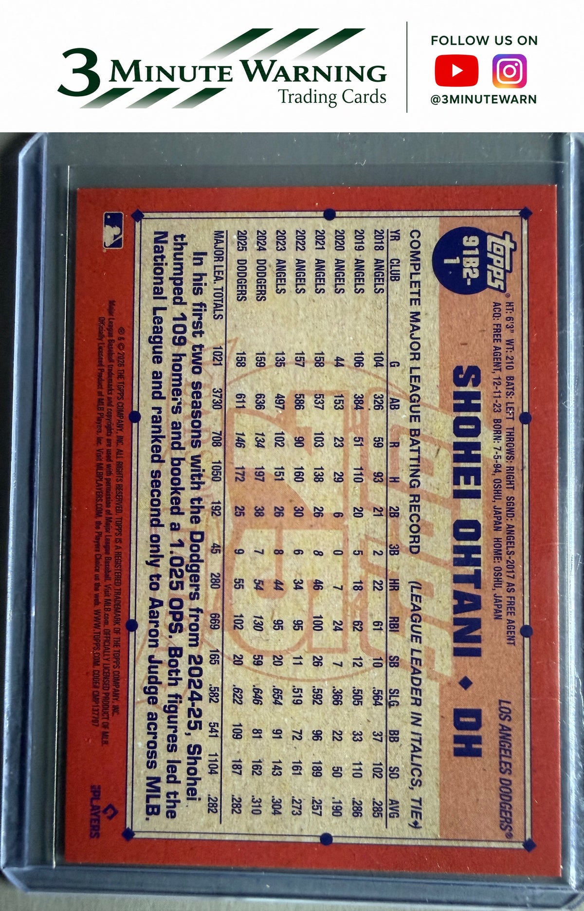 2026 Topps #91B2-1 Shohei Ohtani 1991 Topps Baseball (Series Two)