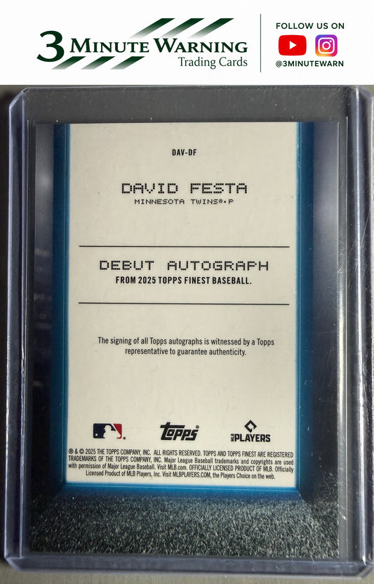 2025 Finest #DAV-DF David Festa Debut Autographs