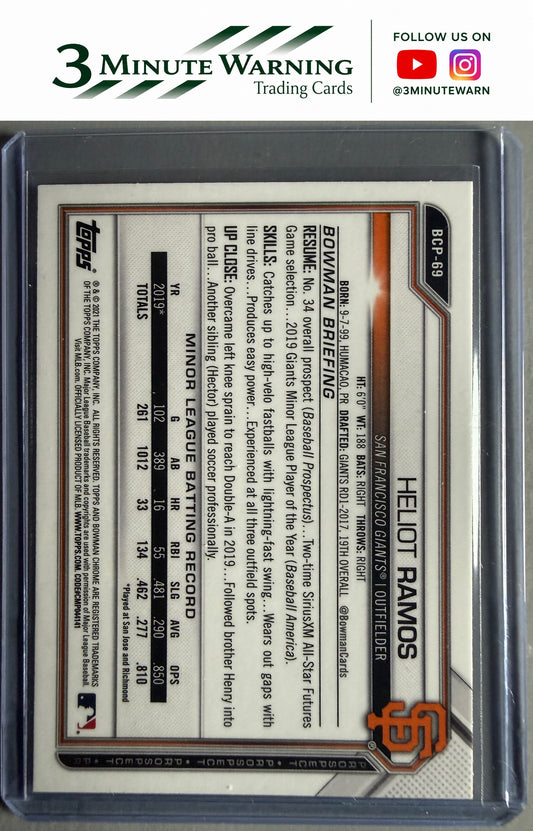 2021 Bowman #BCP-69 Heliot Ramos Chrome Prospects