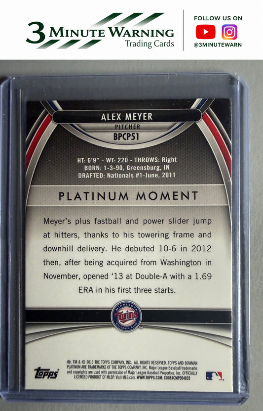 2013 Bowman Platinum #BPCP51 Alex Meyer Chrome Prospects Purple Refractor