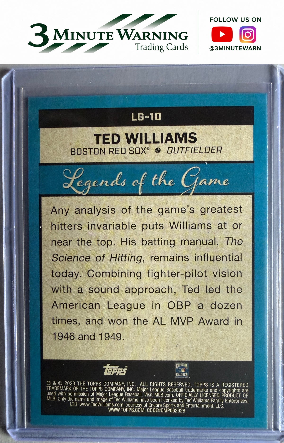 2023 Topps #LG-10 Ted Williams Legends of the Game