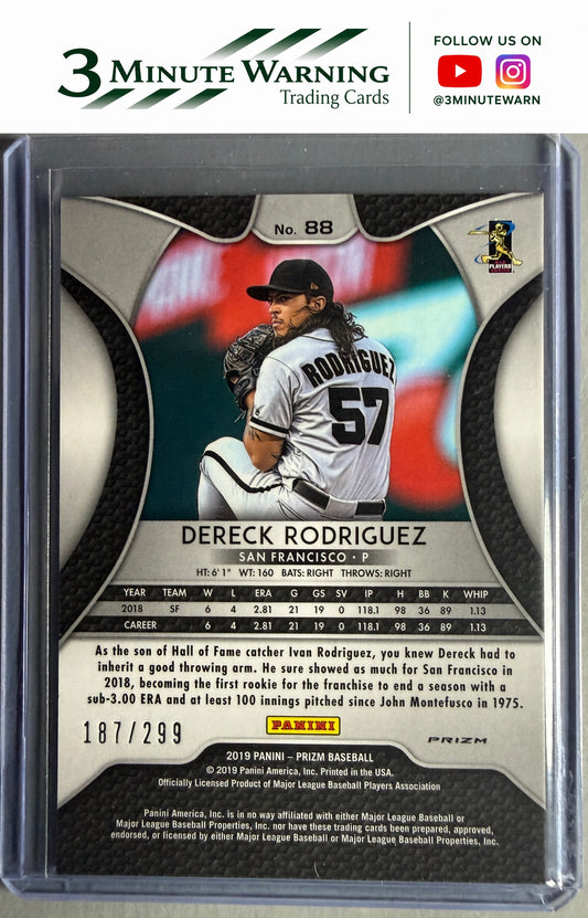 2019 Panini Prizm #88 Dereck Rodriguez Red Mojo Prizm #/299