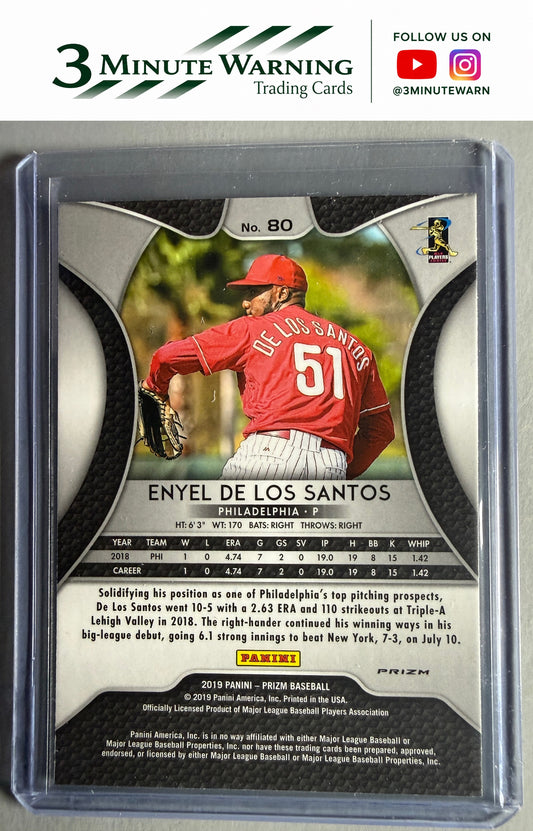 2019 Panini Prizm #80 Enyel De Los Santos Hyper Prizm Blue Prizm