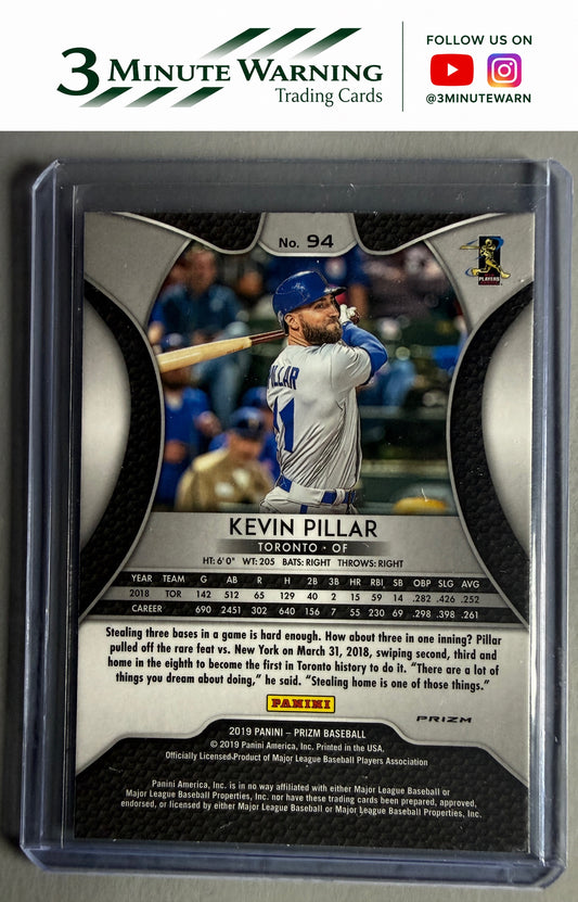 2019 Panini Prizm #94 Kevin Pillar Pink Prizm