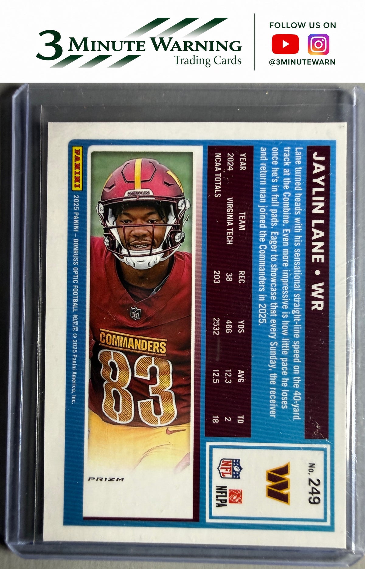 2025 Donruss Optic #249 Jaylin Lane Blue Scope