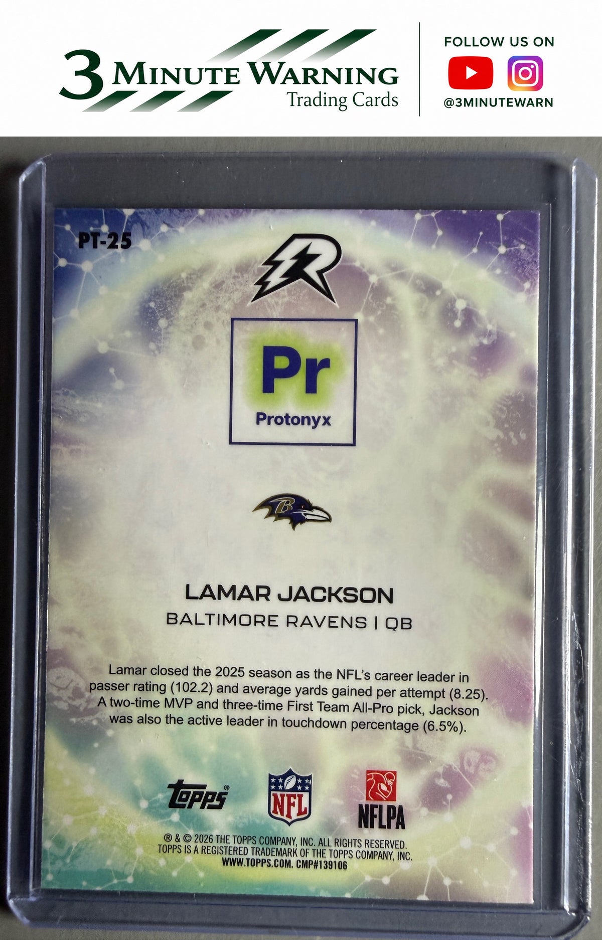 2025 Topps Resurgence #PT-25 Lamar Jackson Protonyx Crimson Surge #/199