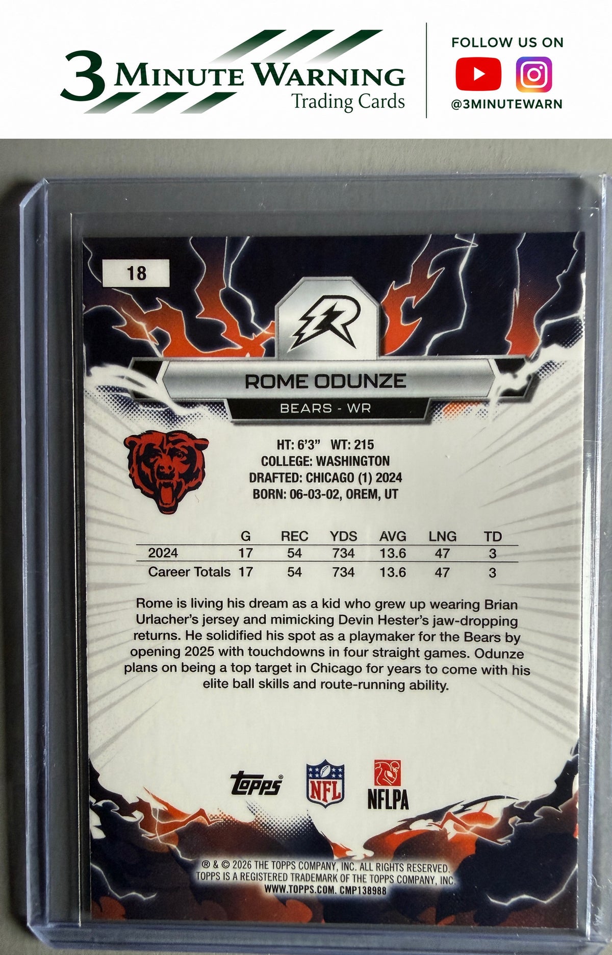2025 Topps Resurgence #18 Rome Odunze