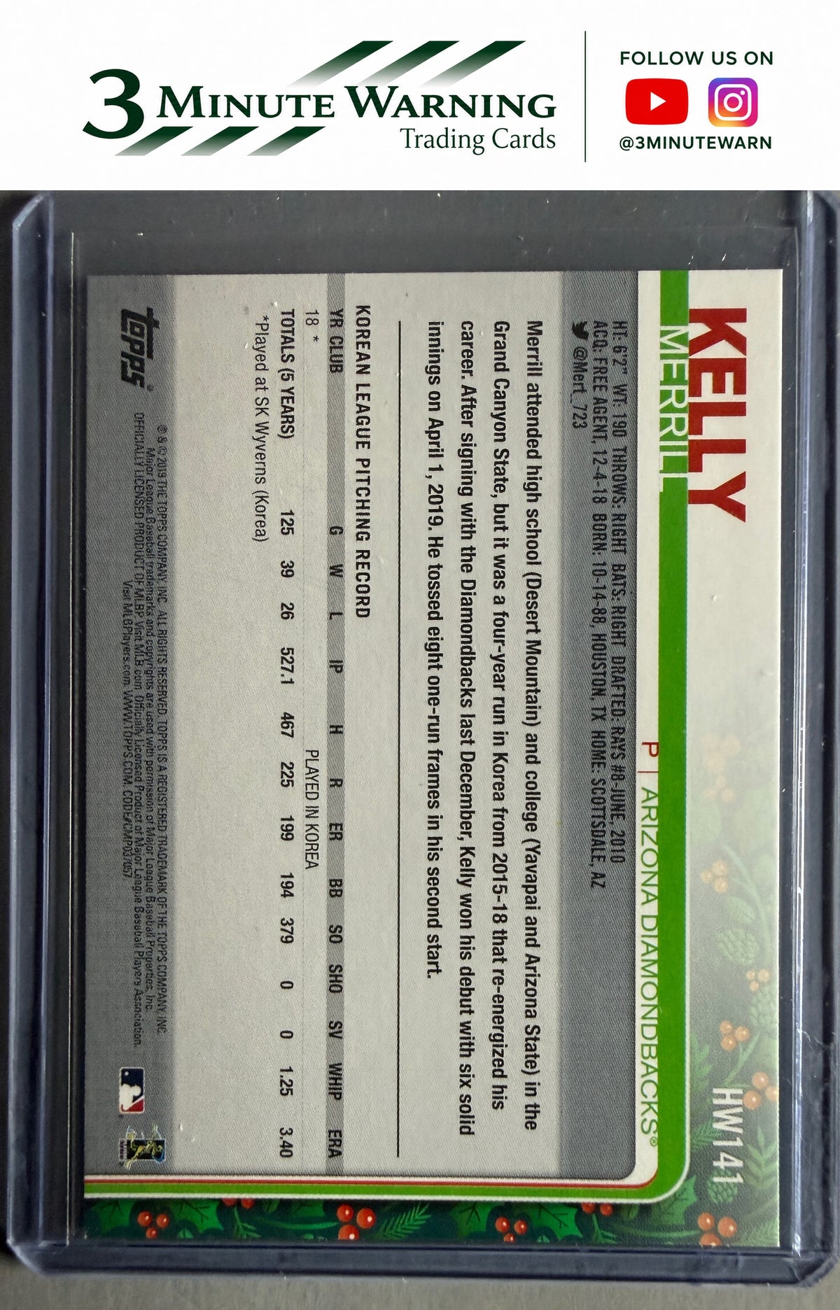 2019 Topps Holiday #HW141 Merrill Kelly