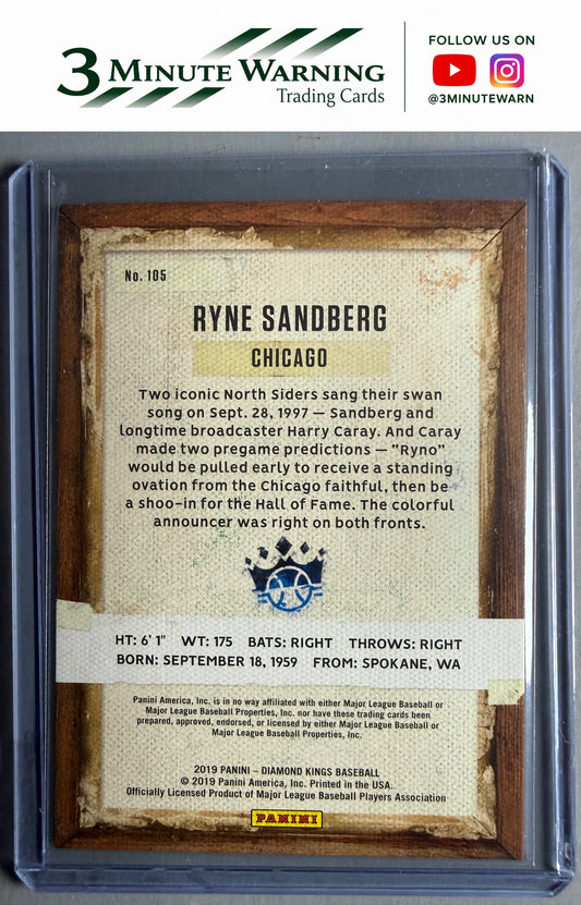 2019 Panini Diamond Kings #105 Ryne Sandberg Framed Blue