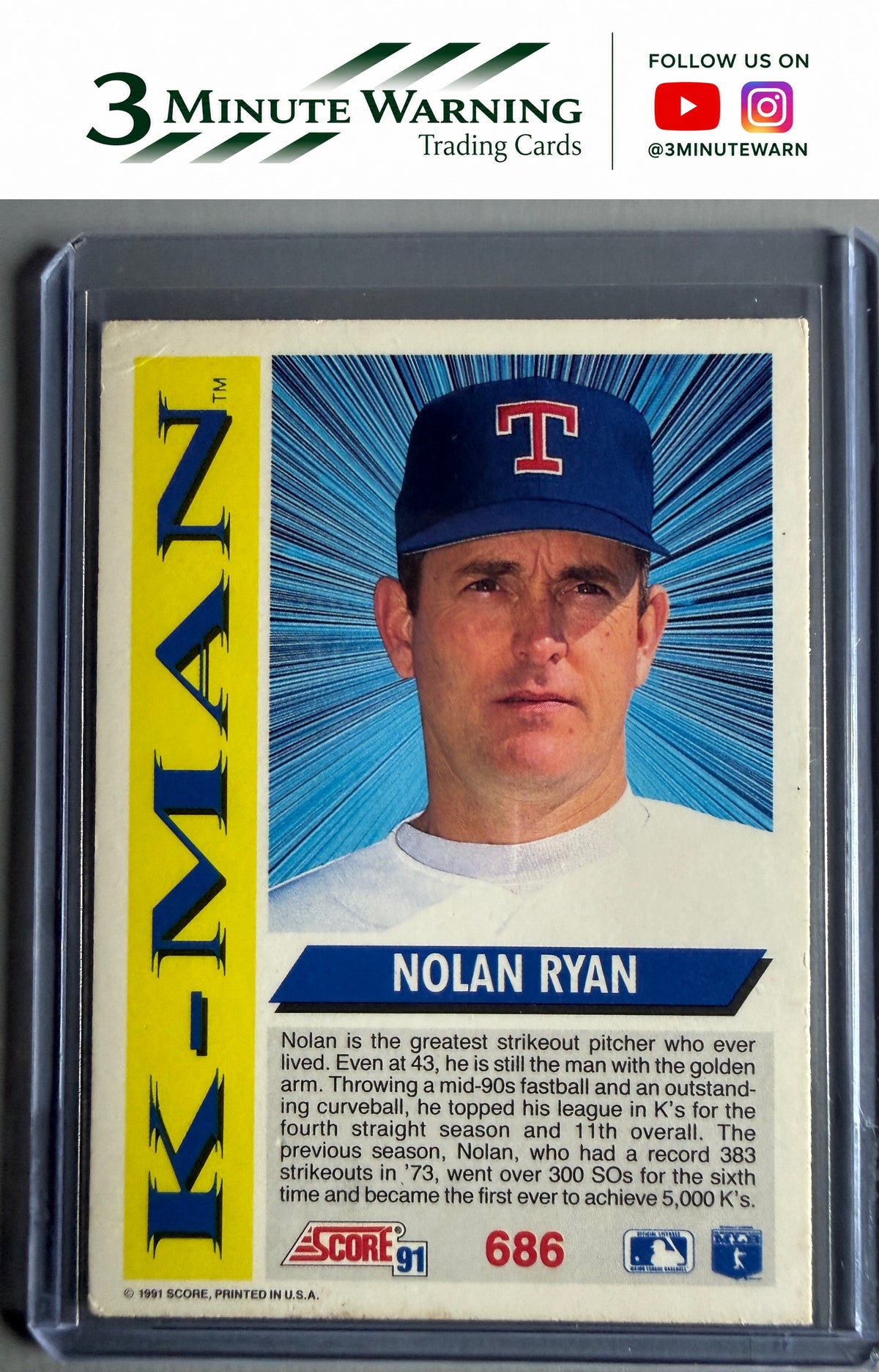 1991 Score #686 Nolan Ryan