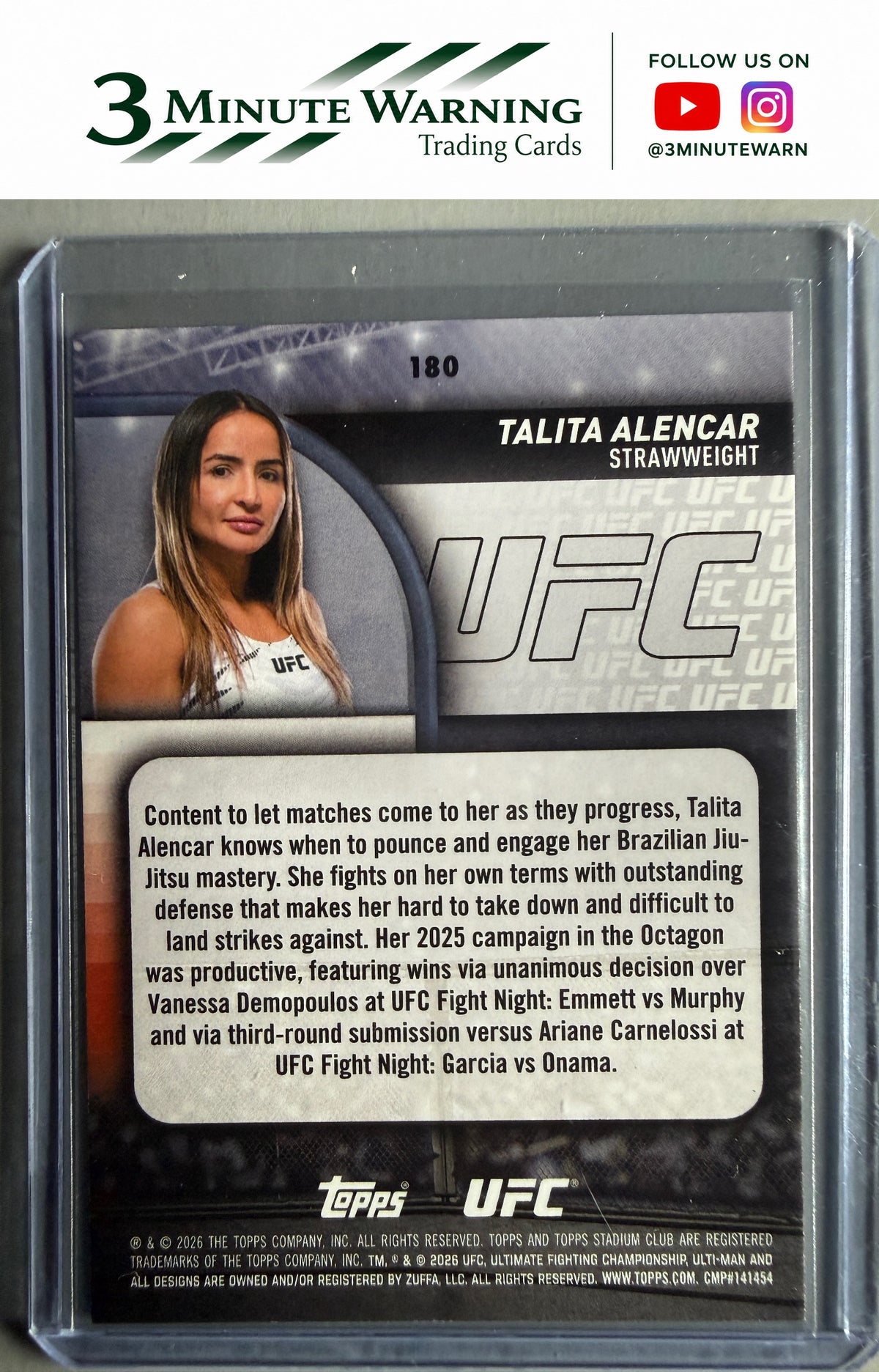 2026 Stadium Club UFC #180 Talita Alencar Lime Green