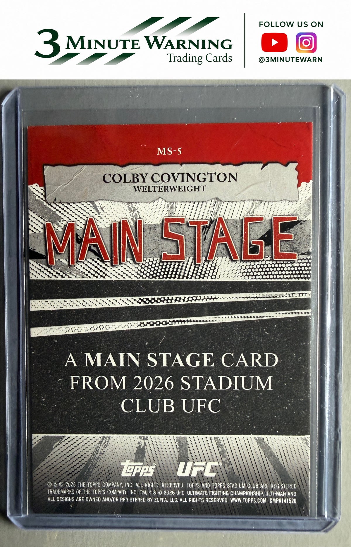 2026 Stadium Club UFC #MS-5 Colby Covington Main Stage