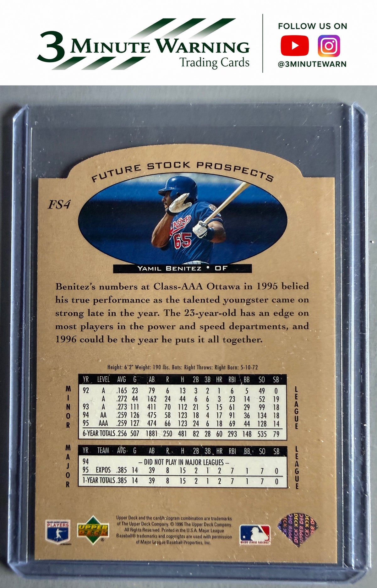 1996 Upper Deck #FS4 Yamil Benitez Future Stock Prospects