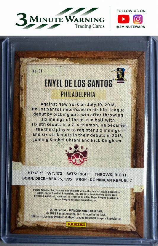 2019 Panini Diamond Kings #31 Enyel De Los Santos Framed Blue