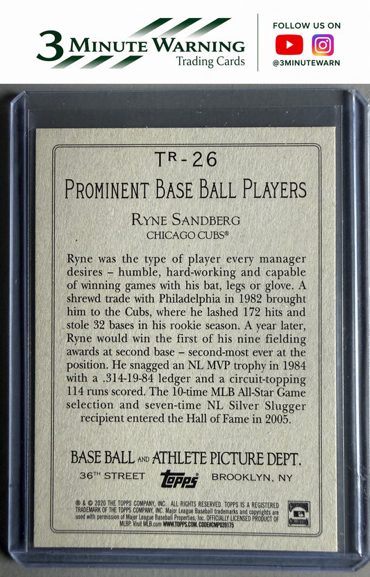 2020 Topps #TR-26 Ryne Sandberg Turkey Red 2020 (Series 2)