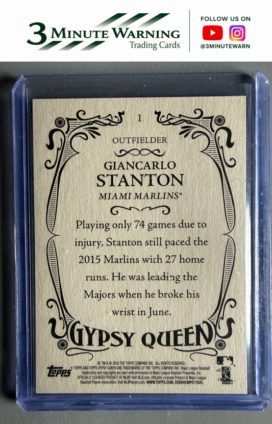 2016 Topps Gypsy Queen #1 Giancarlo Stanton Framed Blue