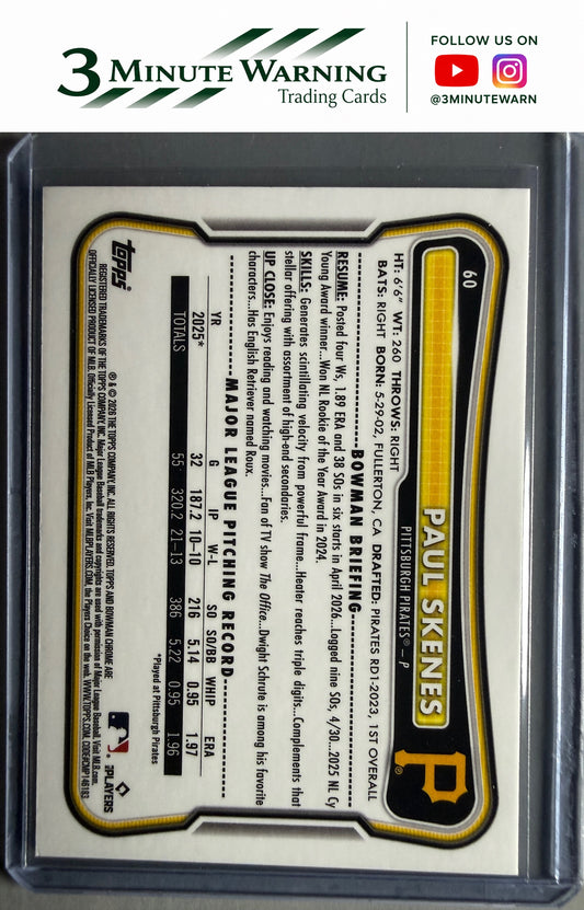 2026 Bowman Chrome #60 Paul Skenes Mojo Refractor