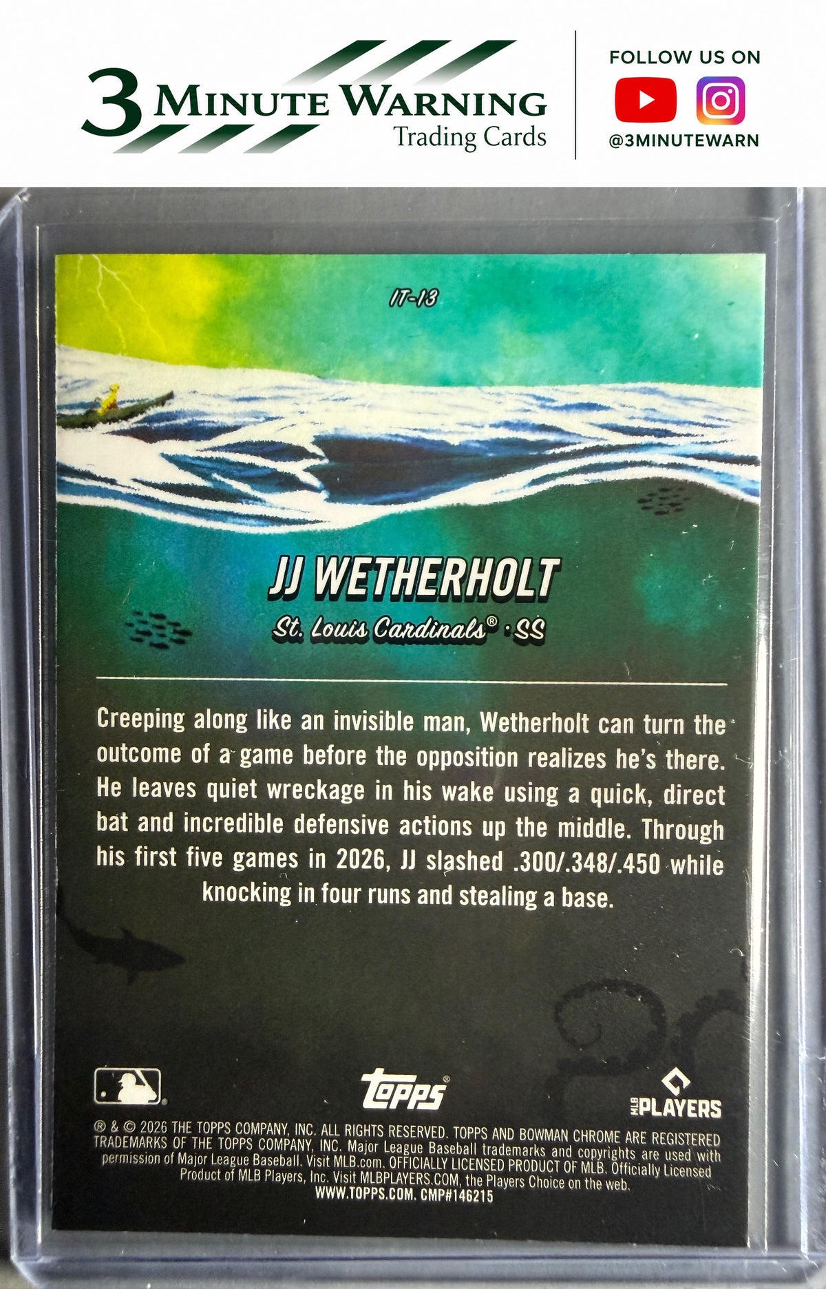 2026 Bowman Chrome #IT-13 JJ Wetherholt It Came to the League Mojo Refractor
