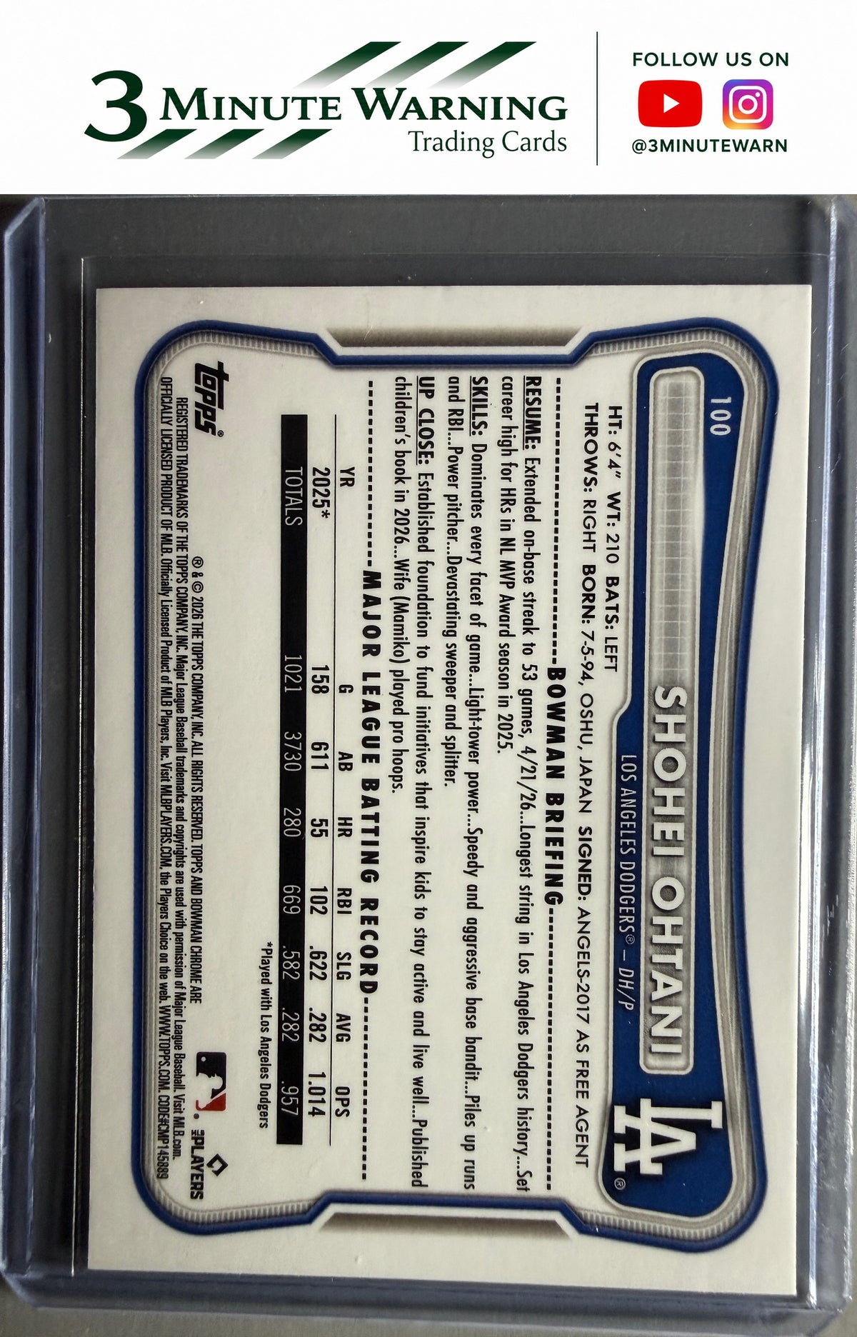 2026 Bowman Chrome #100 Shohei Ohtani