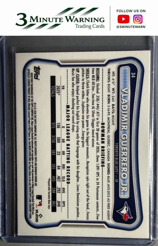 2026 Bowman Chrome #34 Vladimir Guerrero Jr.