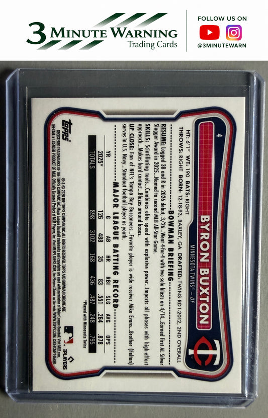 2026 Bowman Chrome #4 Byron Buxton