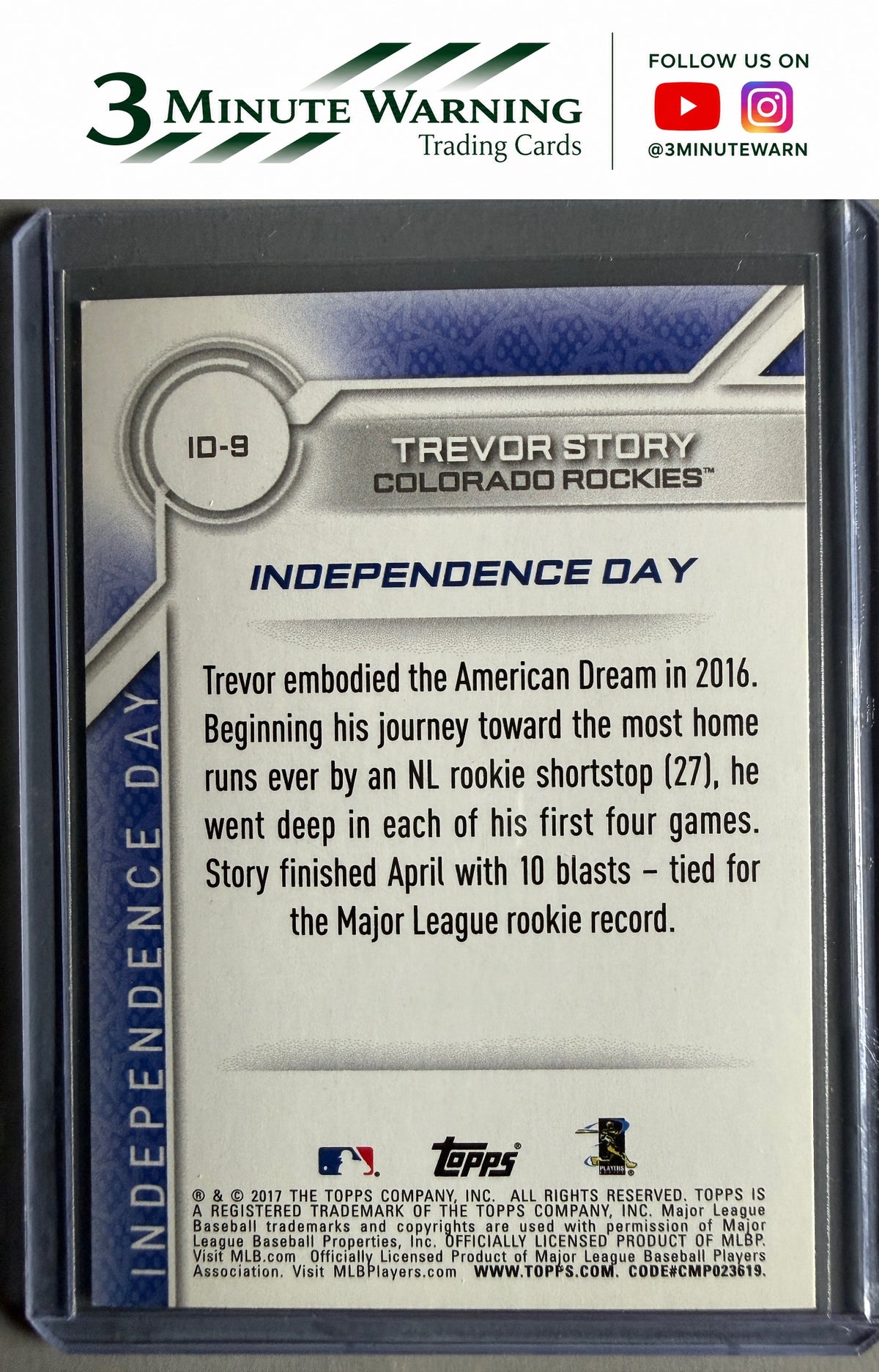 2017 Topps #ID-9 Trevor Story Independence Day
