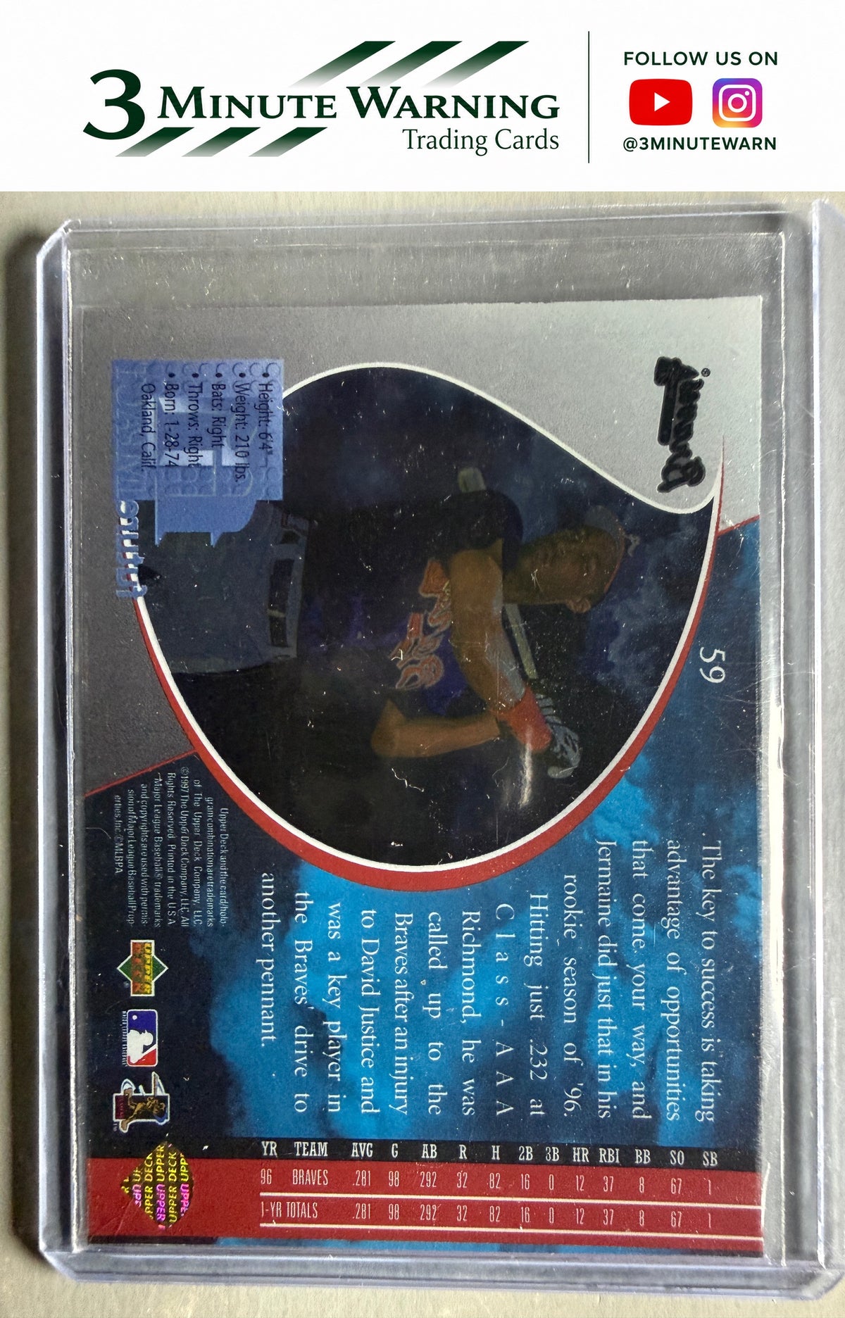 1997 Upper Deck UD3 #59 Jermaine Dye