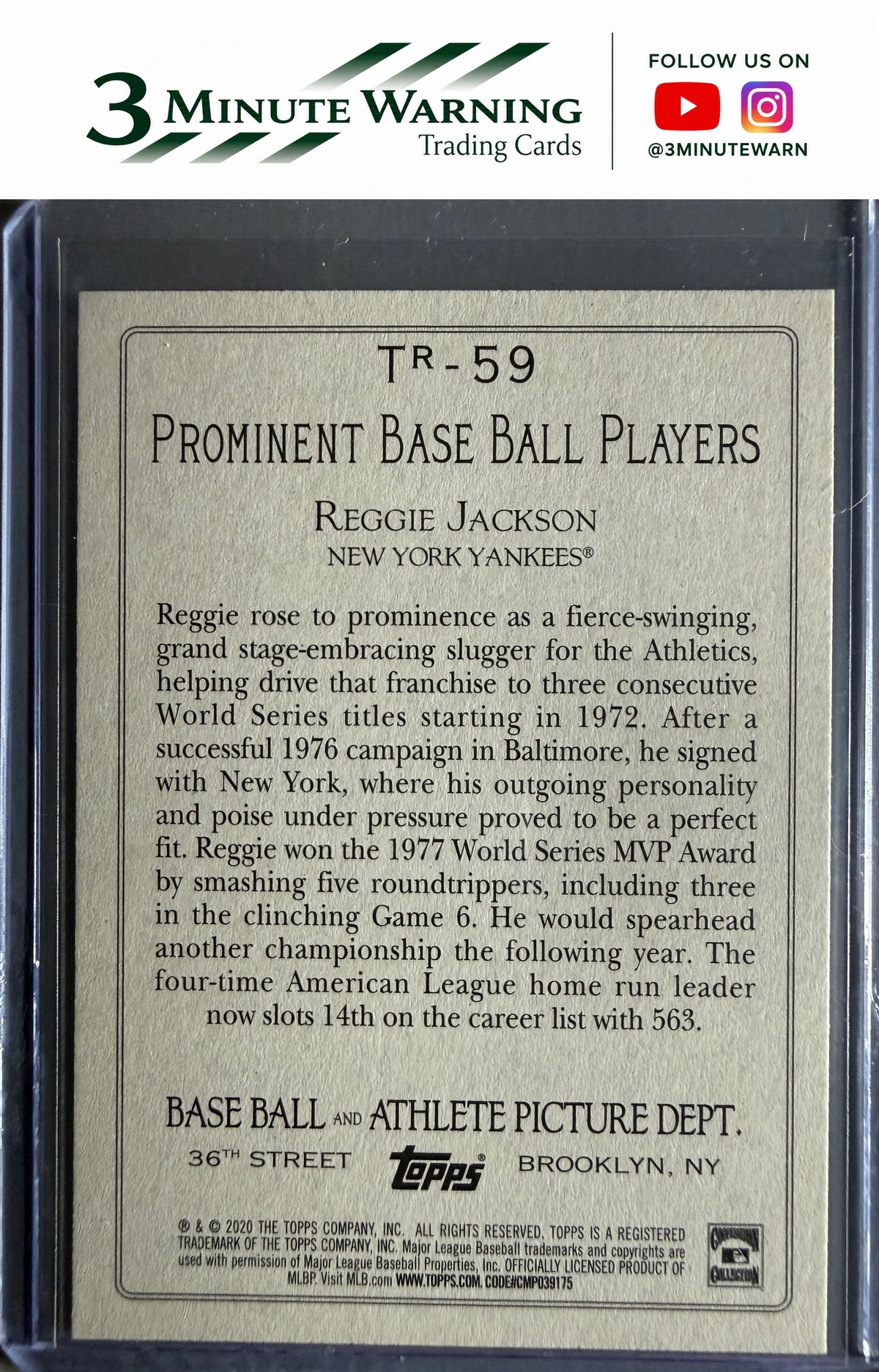 2020 Topps #TR-59 Reggie Jackson Turkey Red 2020 (Series 2)