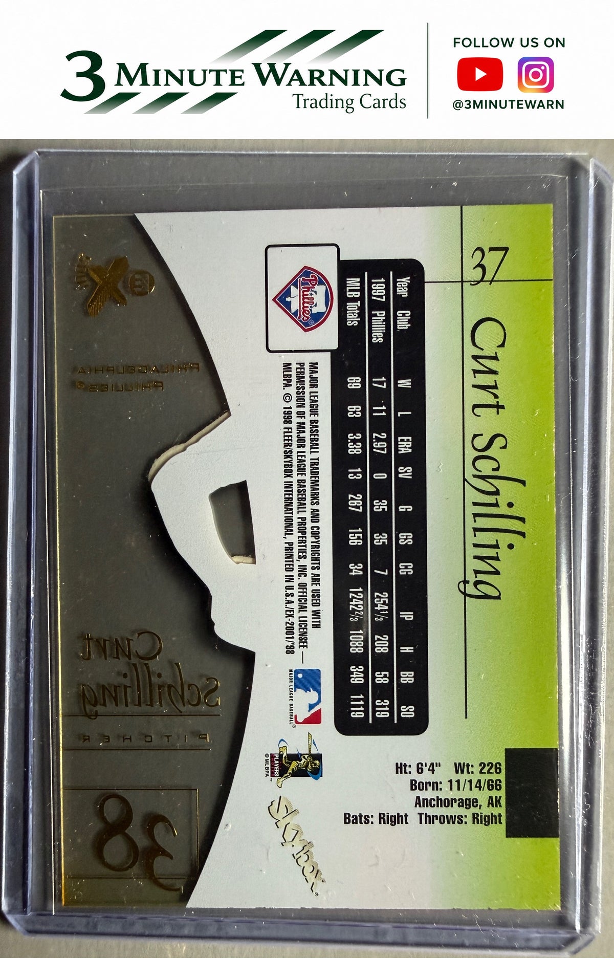 1998 SkyBox E-X2001 #37 Curt Schilling
