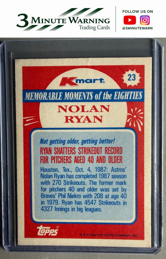 1988 Topps Kmart Memorable Moments #23 Nolan Ryan