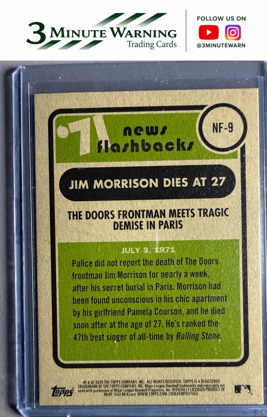 2020 Topps Heritage #NF-9 The Doors Frontman Meets Tragic Demise in Paris News Flashbacks '71