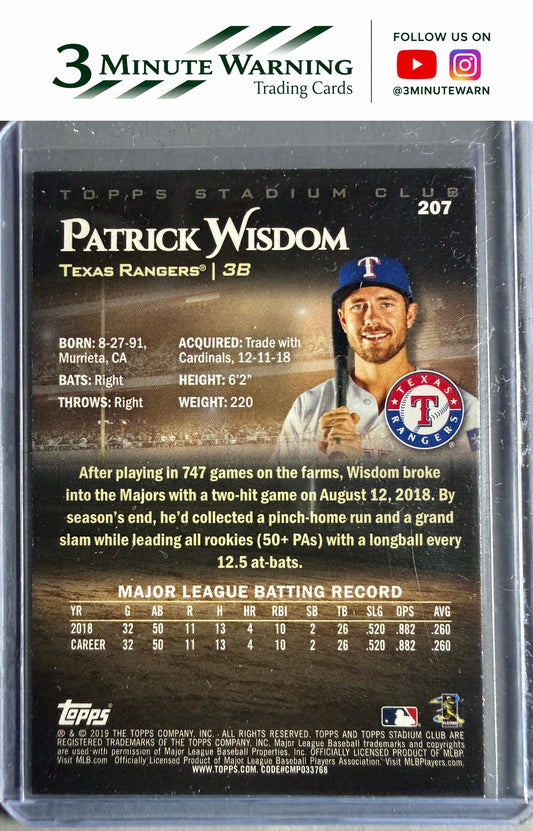 2019 Stadium Club #207 Patrick Wisdom