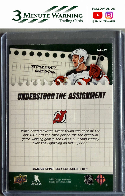 2025-26 Upper Deck #UA-19 Jesper Bratt Understood the Assignment