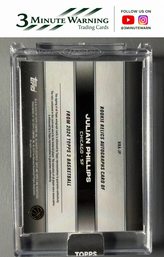 2023-24 Topps 3 #RRA-JP Julian Phillips Rookie Relic Autographs - Bronze #/25