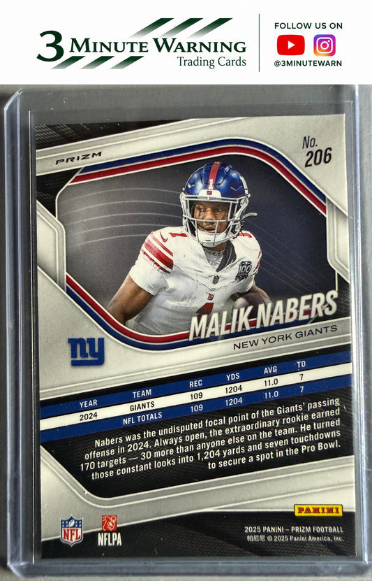 2025 Panini Prizm #206 Malik Nabers Silver