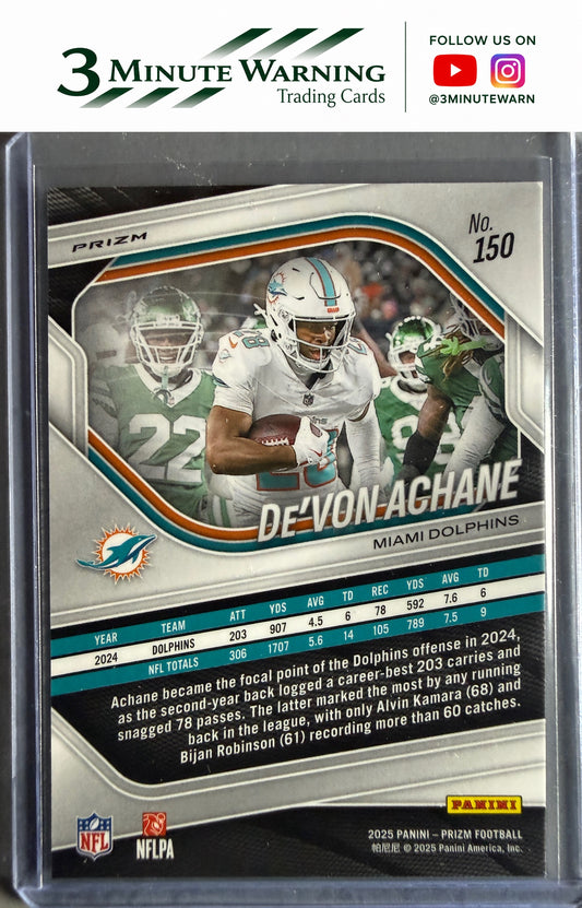 2025 Panini Prizm #150 De'Von Achane Green Flash