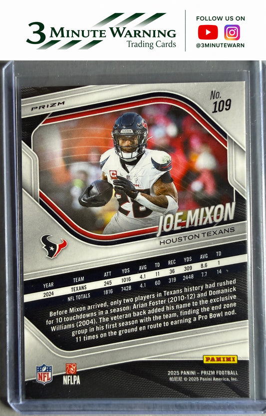 2025 Panini Prizm #109 Joe Mixon Red White and Blue