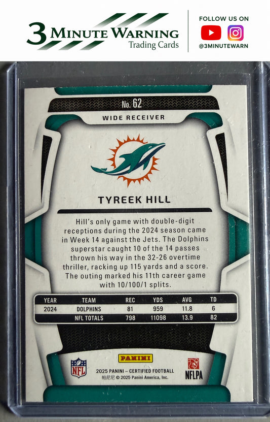 2025 Panini Certified #62 Tyreek Hill