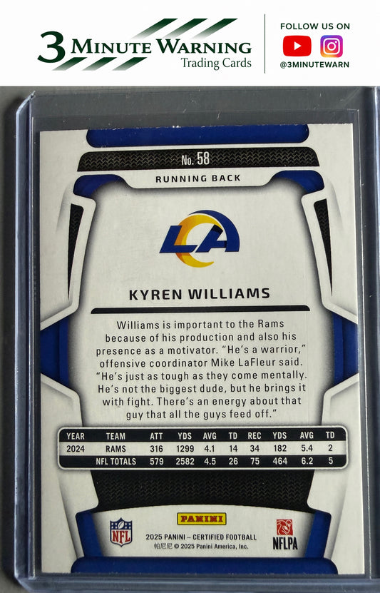 2025 Panini Certified #58 Kyren Williams